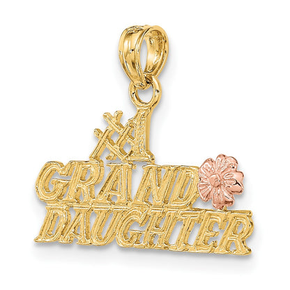 10k Two-Tone #1 GRANDDAUGHTER with Flowers Charm