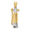 10K and White Rhodium 3-D Single Scuba Tank with Hose Charm