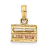 10K Two-tone 3-D Lobster Trap with Moveable Lobster Pendant