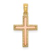 10k Two-tone Polished Cross Charm