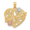 10k Two-tone and White Rhodium #1 DAUGHTER in Heart Charm