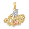 10k Two-tone and White Rhodium #1 MOM with Flower Charm