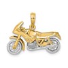 10k Two-tone 3-D Moveable Motorcycle Charm