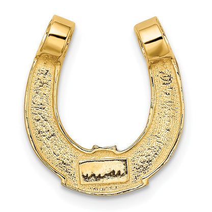10k and White Rhodium Horseshoe Charm
