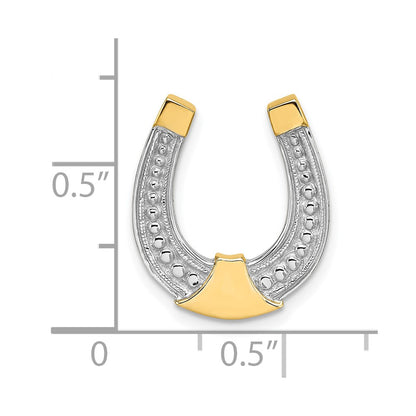 10k and White Rhodium Horseshoe Charm