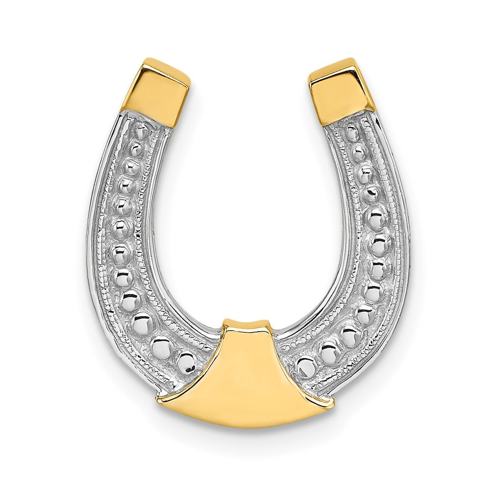 10k and White Rhodium Horseshoe Charm