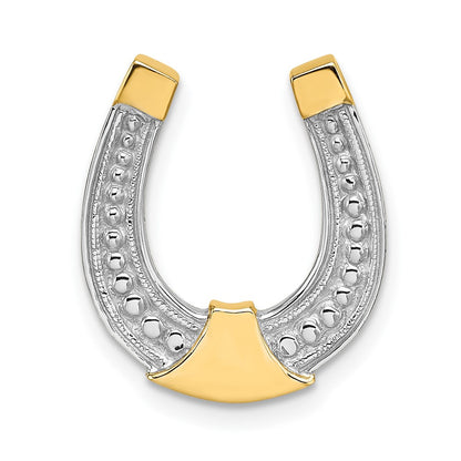 10k and White Rhodium Horseshoe Charm