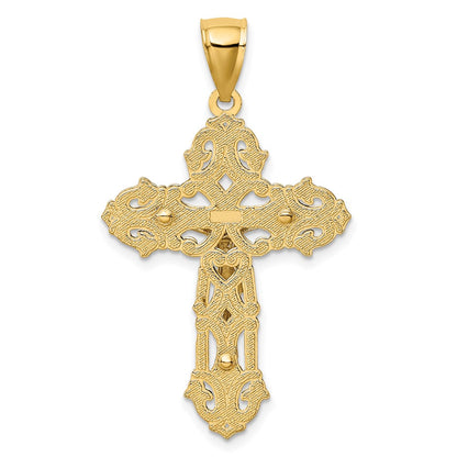 10K Two-tone Crucifix with Scrolled Tips Charm