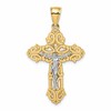 10K Two-tone Crucifix with Scrolled Tips Charm
