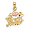 10k Two-Tone Textured MOM and Flower Charm