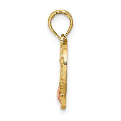 10k Two-Tone #1 MOTHER in Heart Charm
