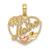 10k Two-Tone #1 MOTHER in Heart Charm