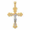 10k Two-Tone Engraved Crucifix Charm