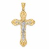 10K and White Rhodium Crucifix Charm