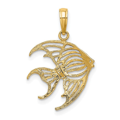 10k and White Rhodium Cut-Out Angelfish Charm