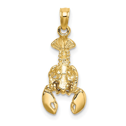 10K and White Rhodium 2-D Moveable Lobster Charm