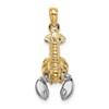 10K and White Rhodium 2-D Moveable Lobster Charm