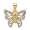 10K and White Rhodium Butterfly with Beaded Wings Charm