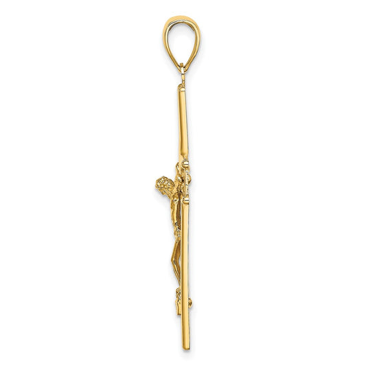 10k Satin Finish Crucifix Pendant