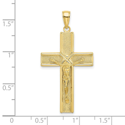 10k Satin Finish Crucifix Pendant