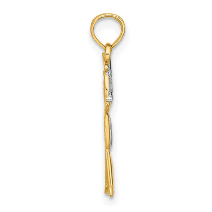 10K and White Rhodium Textured Boy Charm