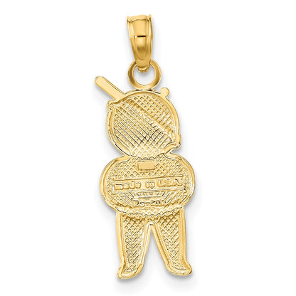 10K and White Rhodium Textured Boy Charm