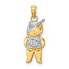10K and White Rhodium Textured Boy Charm