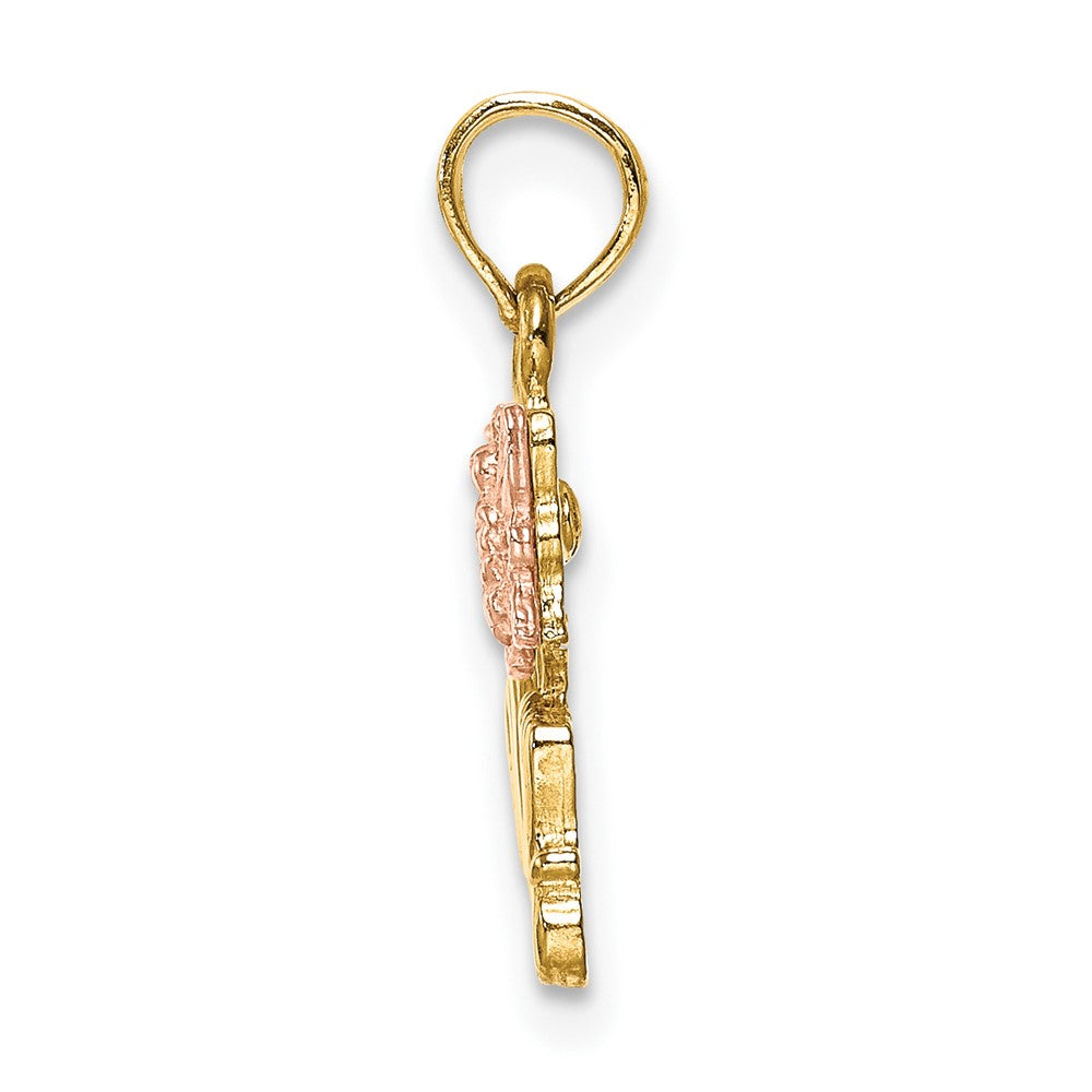 10K Two-Tone MOM and Butterfly Charm
