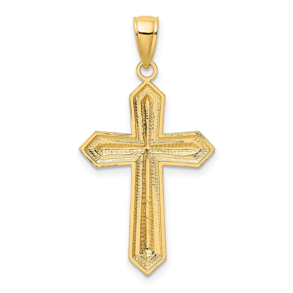 10K w/ Rhodium D/C Cross Pendant