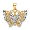 10k and White Rhodium Butterfly with Cut-out Wings Pendant
