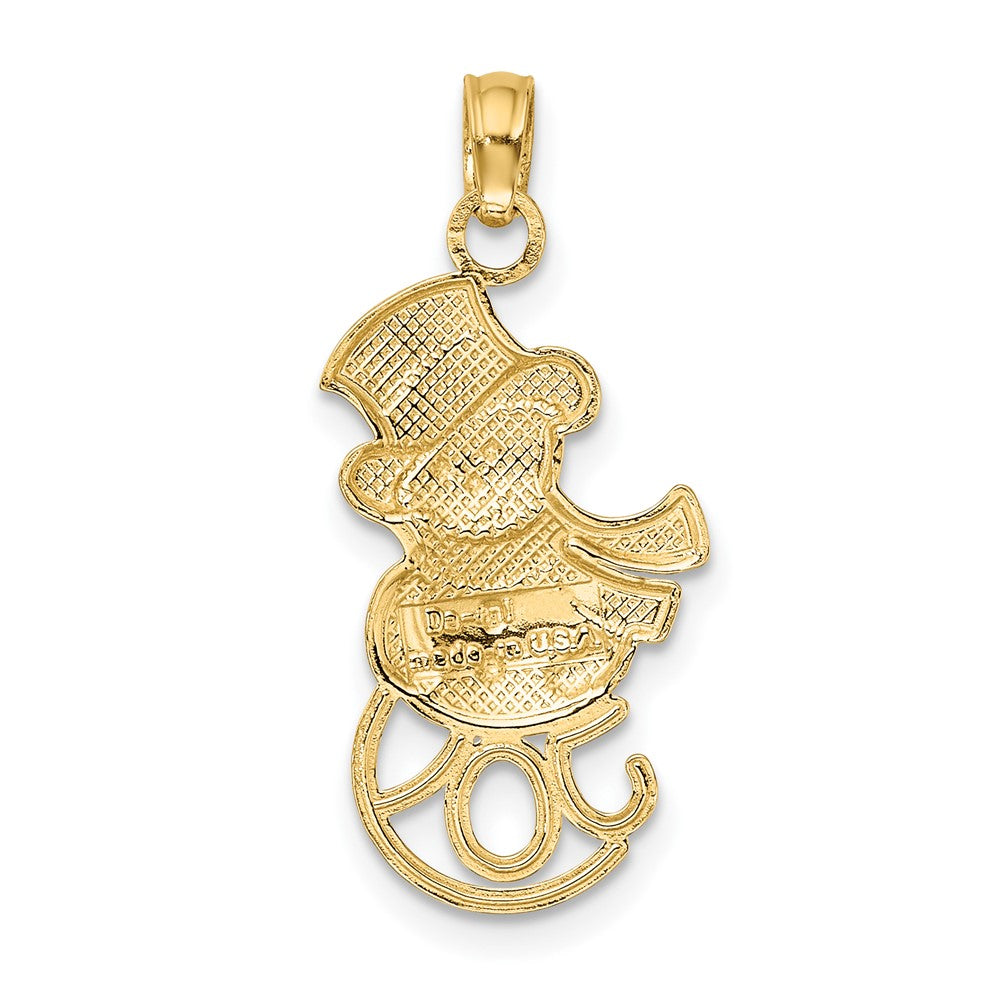 10K and White Rhodium Snowman JOY Pendant
