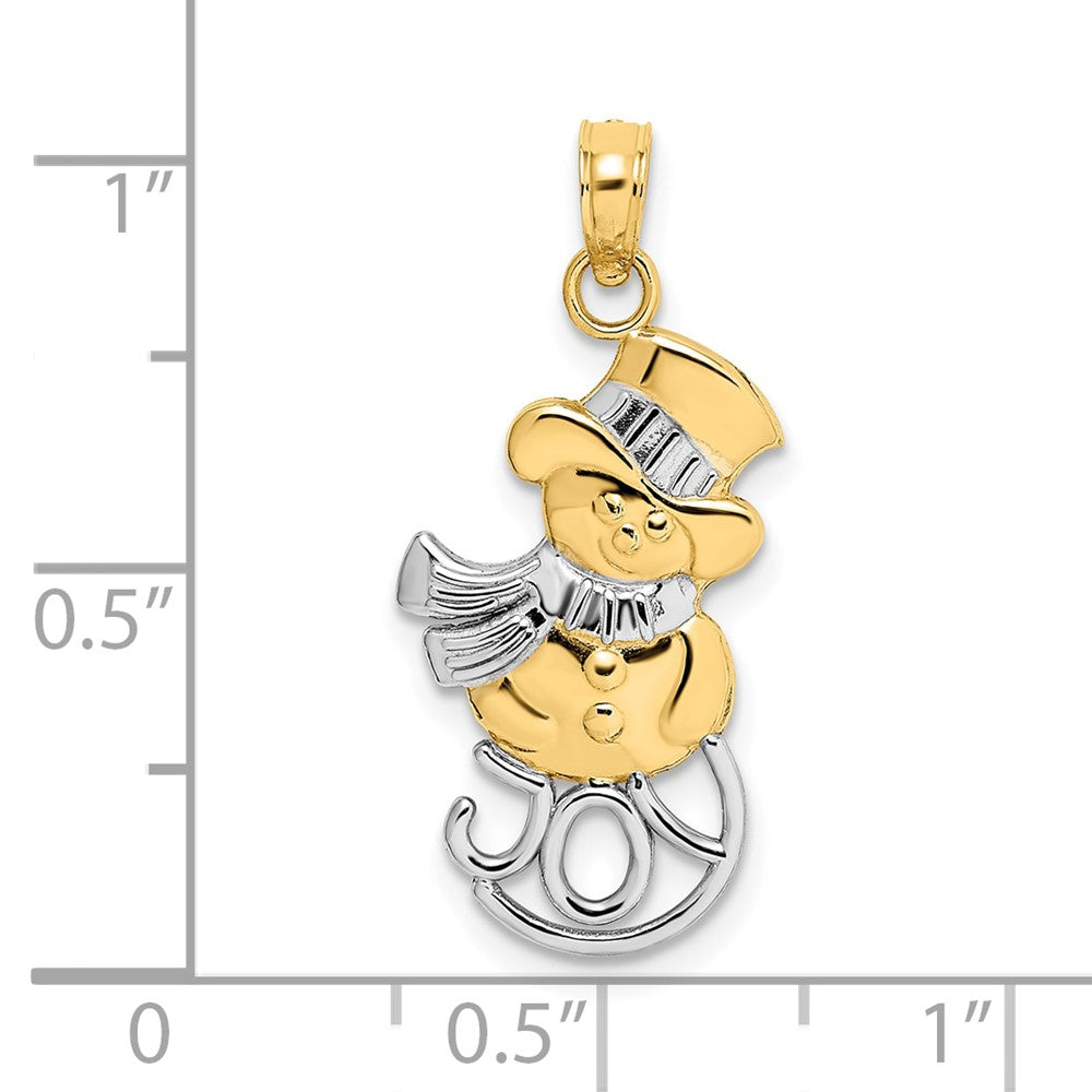 10K and White Rhodium Snowman JOY Pendant