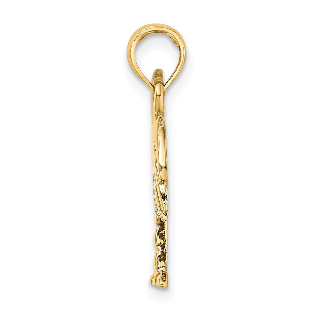 10K and White Rhodium Polished Charleston Palm Tree Charm