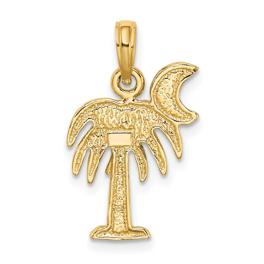 10K and White Rhodium Polished Charleston Palm Tree Charm