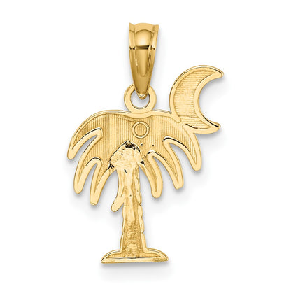 10K and White Rhodium Charleston Palm Tree Charm