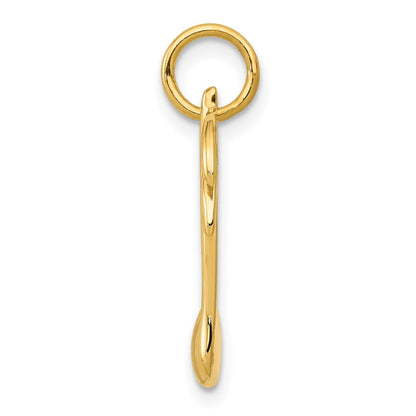 10k Polished Flat-Backed Musical Note Charm