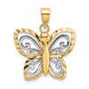 10k and White Rhodium Diamond-cut Butterfly Charm