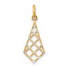 10K and White Rhodium Diamond-cut Small Criss-Cross Charm