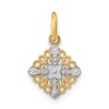 10K and White Rhodium Mini Cross Medallion Charm