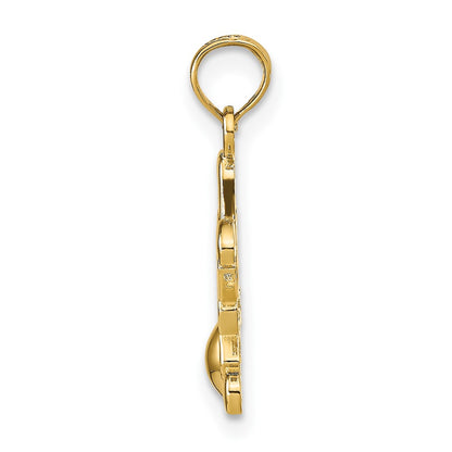 10K Little Boy Upside Down Pendant