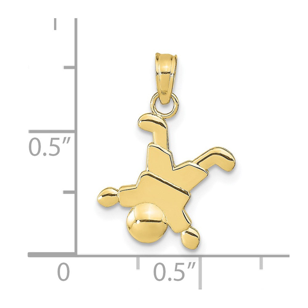 10K Little Boy Upside Down Pendant
