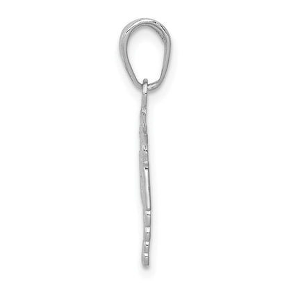 10K White Gold RN Caduceus Pendant