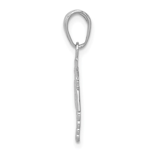 10K White Gold RN Caduceus Pendant