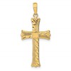 10K Textured w/Square Center Cross Pendant