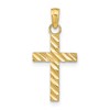 10k Diamond-cut Cross Pendant