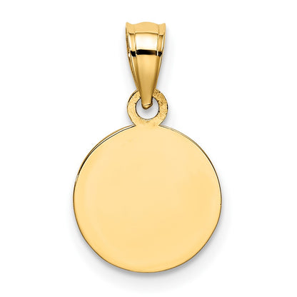 10k 10mm Textured Round Angel Coin Charm