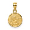 10k 10mm Textured Round Angel Coin Charm