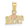 10K Rose and Yellow Gold BRAT with Flower Pendant