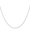 10K White Gold 1.15mm Carded Cable Rope Chain
