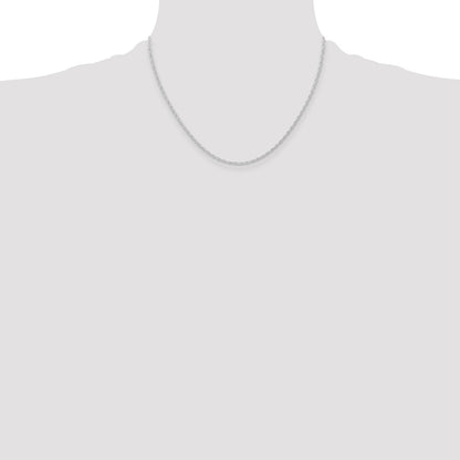10K White Gold 1.15mm Carded Cable Rope Chain